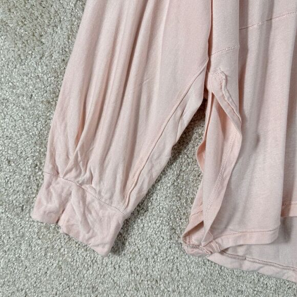 Free People Can't Fool Me Oversized Tee Womens Small Pink Peach Soft Rayon Top - Picture 5 of 9